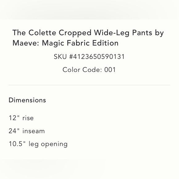 Anthropologie The Colette Cropped Wide-Legs Size 25 NWT READ - Picture 4 of 14